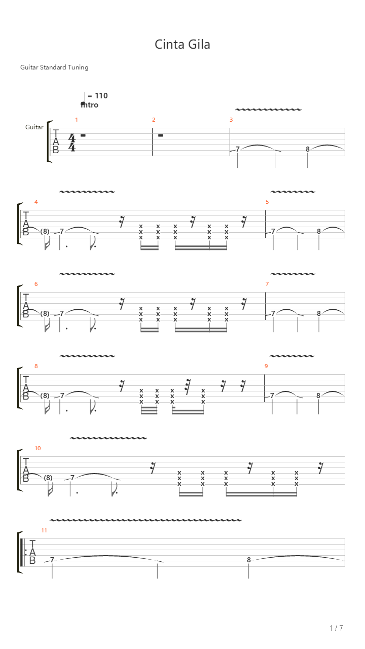 Cinta Gila吉他谱