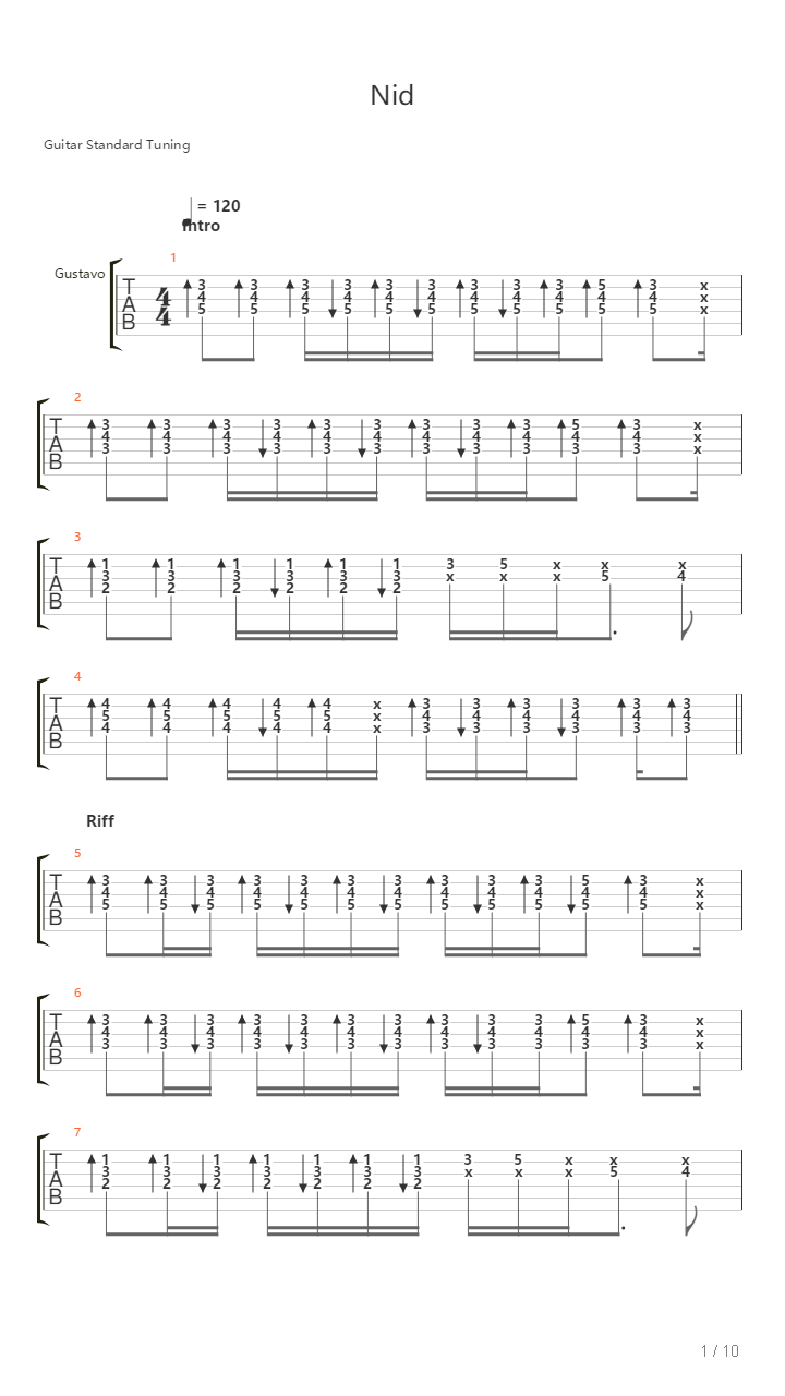 Nid吉他谱