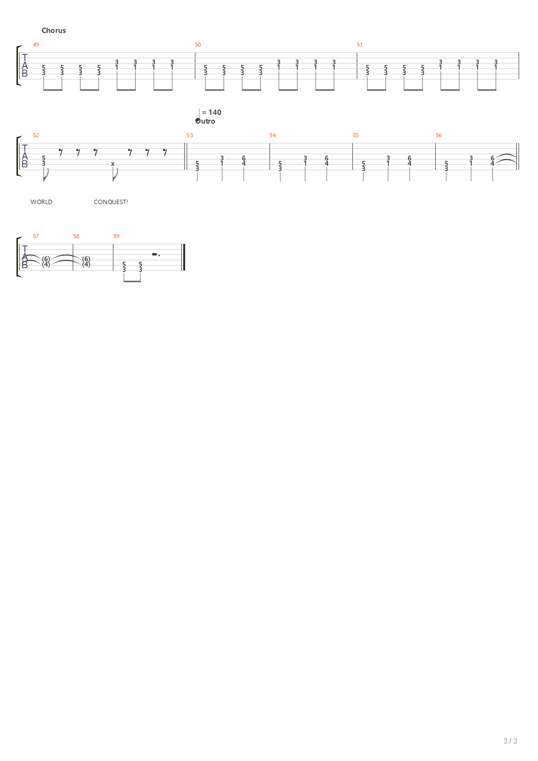 Conquest吉他谱