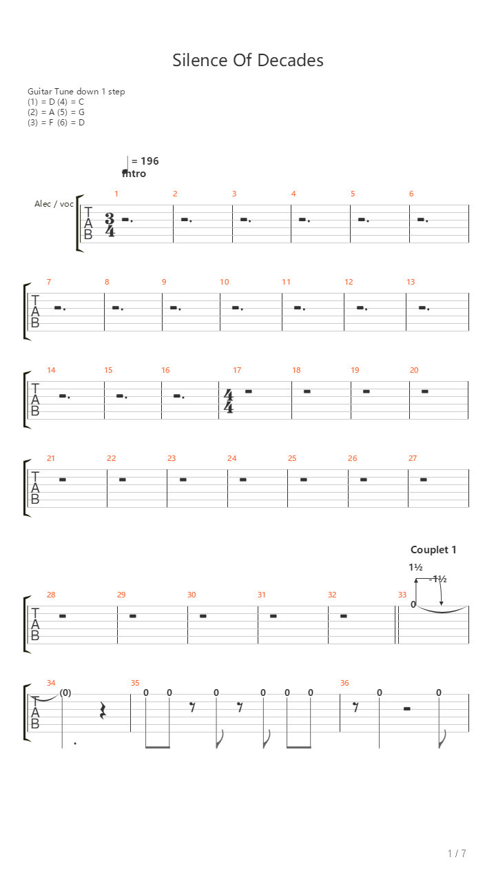 Silence Of Decades吉他谱