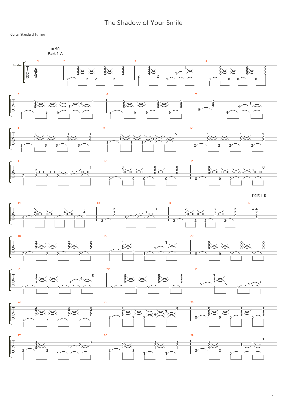 The Shadow Of Your Smile吉他谱