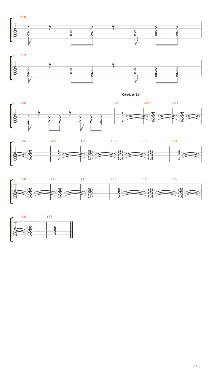 Revuelta吉他谱