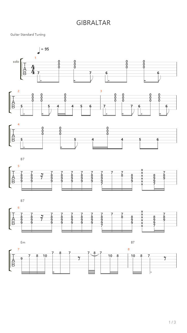 Gibraltar吉他谱