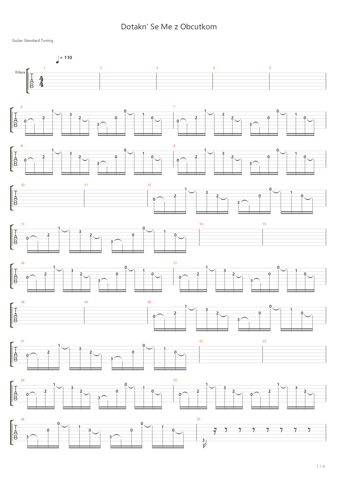 Dotakn Se Me Z Obcutkom吉他谱