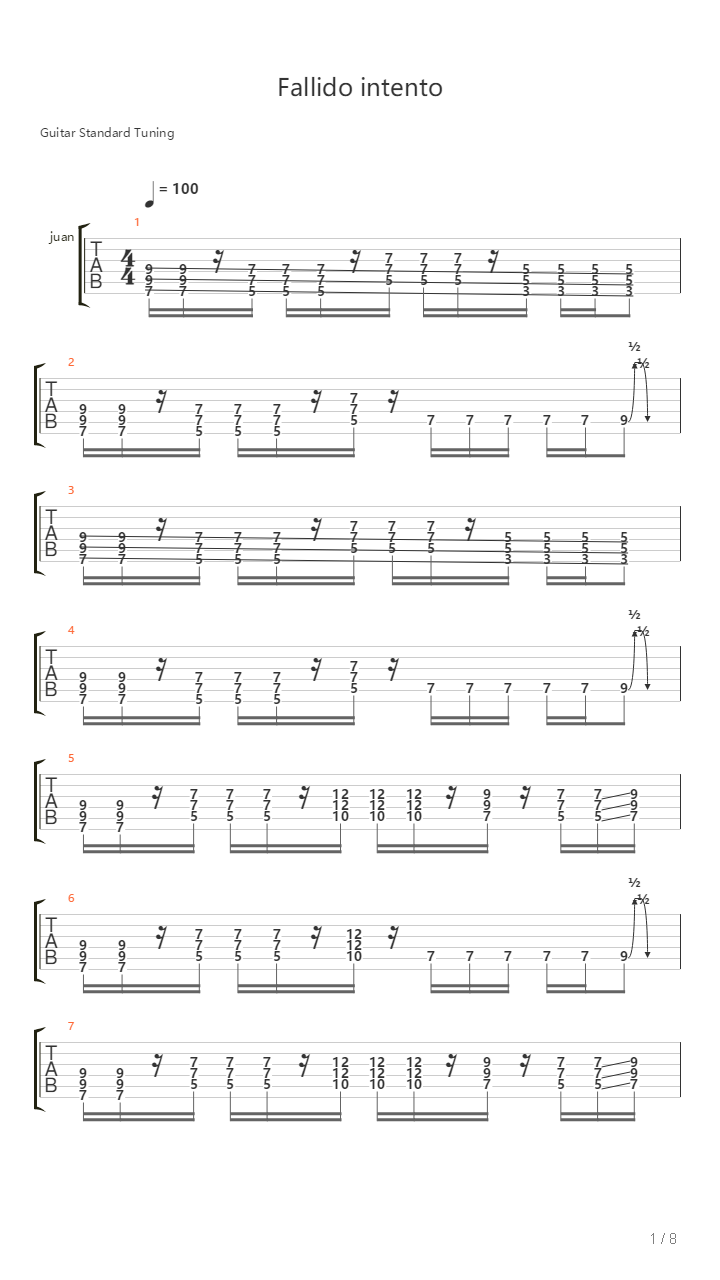 Fallido Intento吉他谱