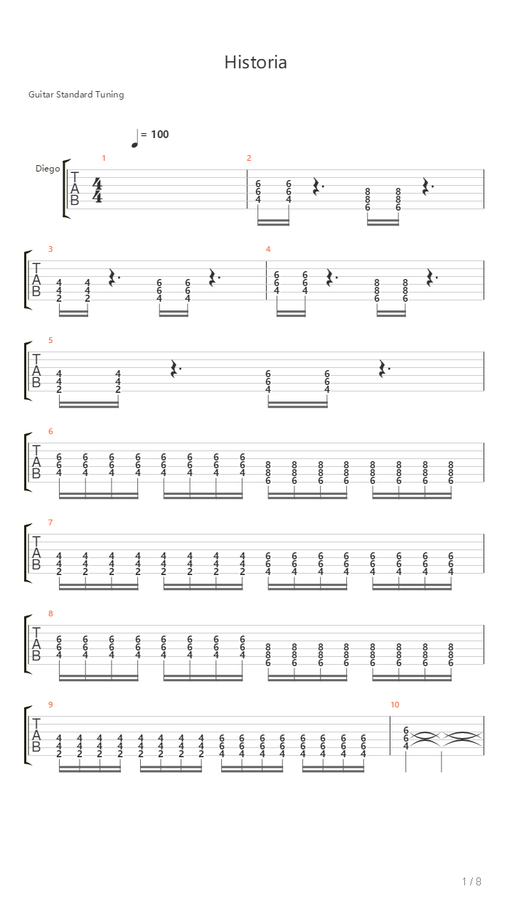 Historia吉他谱