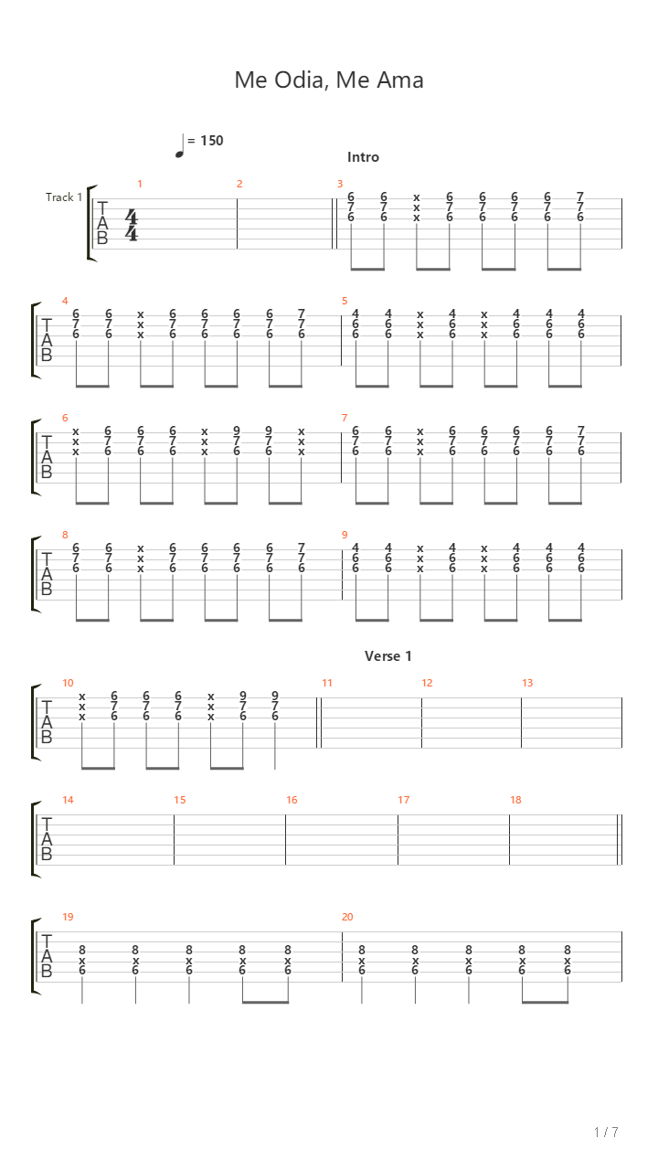 Me Odia Me Ama吉他谱