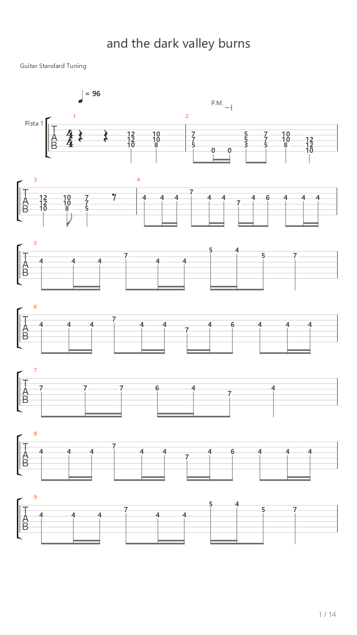 And The Dark Valley Burns吉他谱