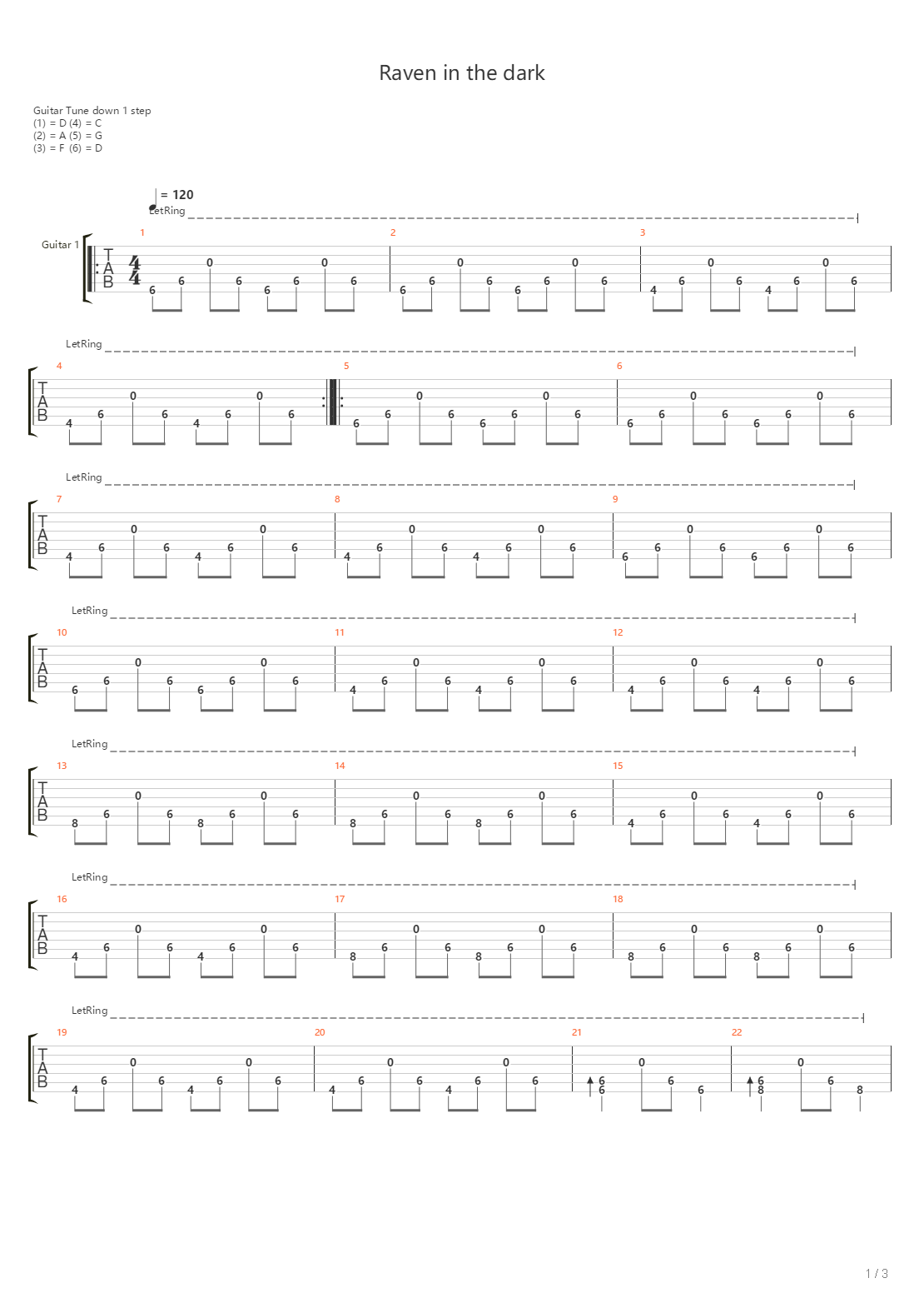Raven In The Dark吉他谱