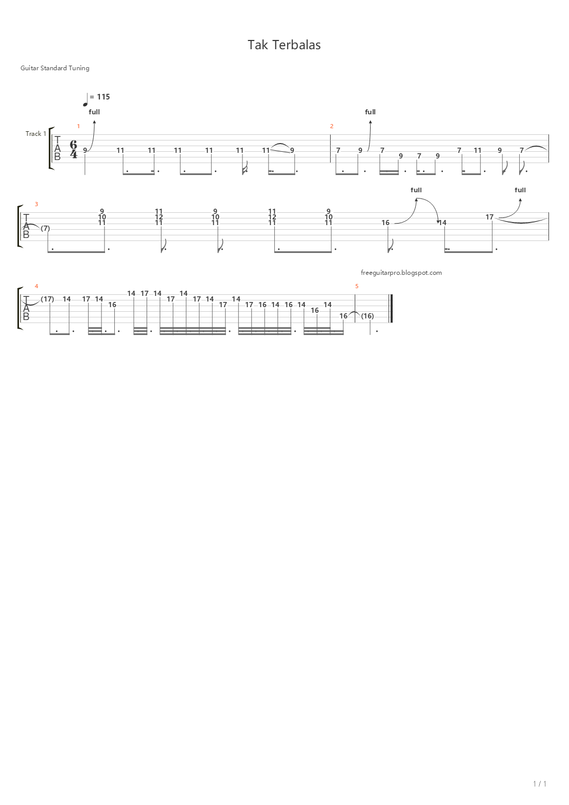 Tak Terbalas吉他谱