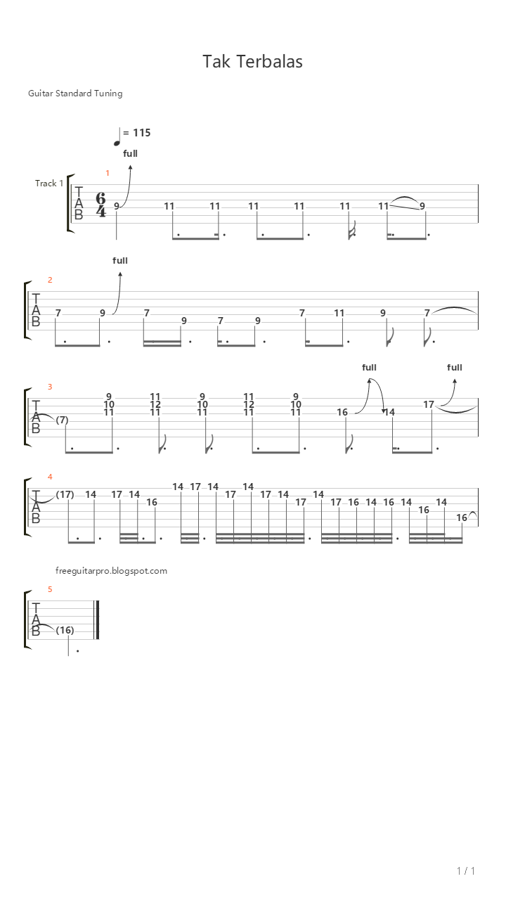 Tak Terbalas吉他谱