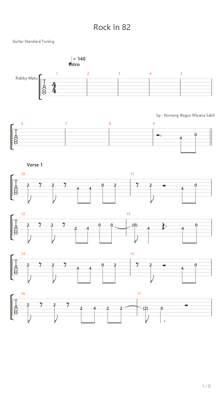 Rock In 82吉他谱