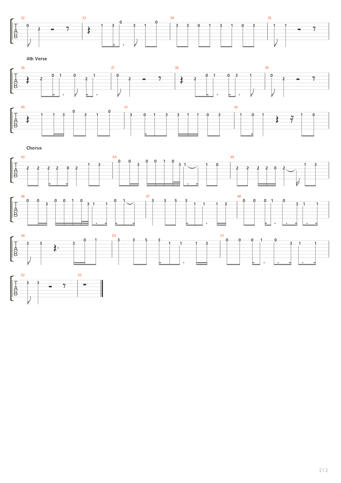 A Hutlen吉他谱