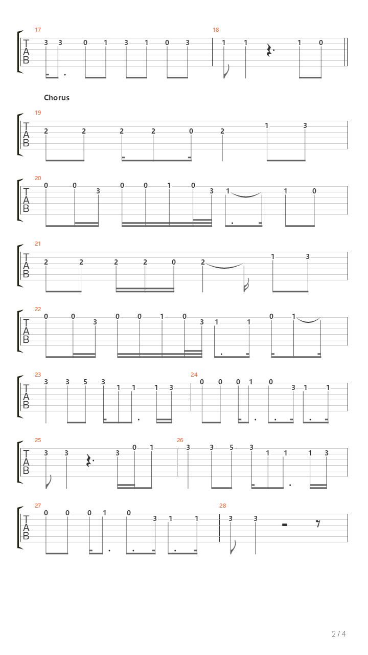 A Hutlen吉他谱