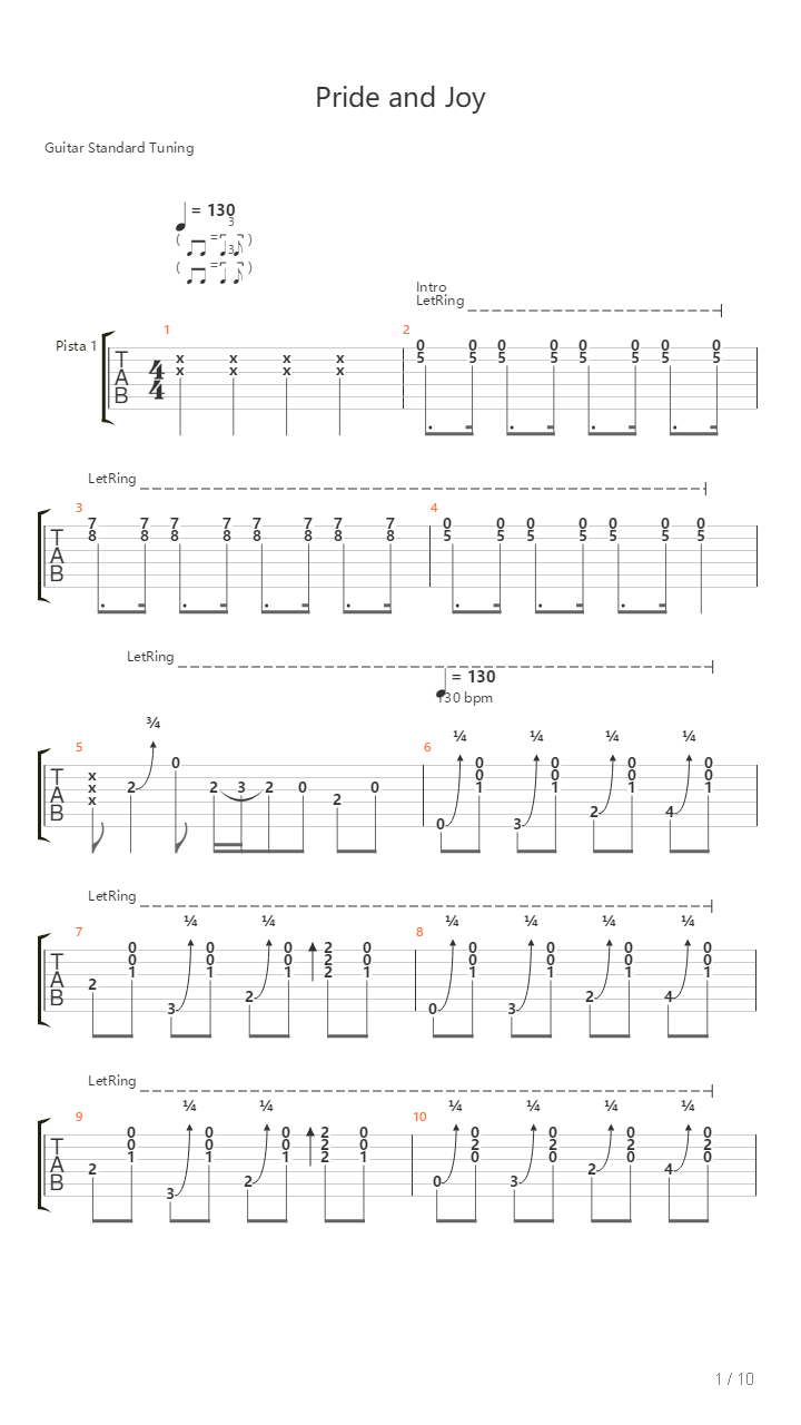 Pride And Joy吉他谱