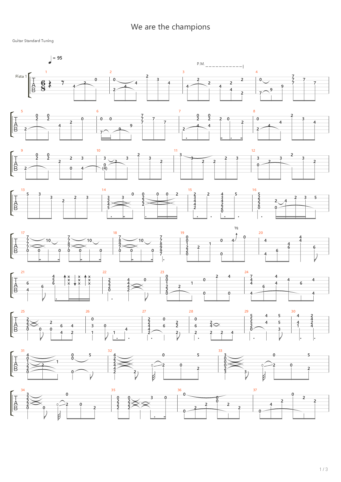 We Are The Champions吉他谱