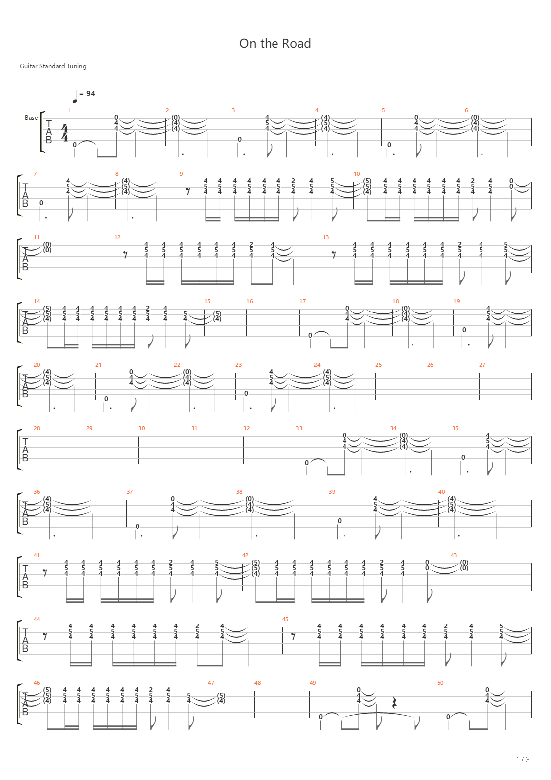 On The Road吉他谱
