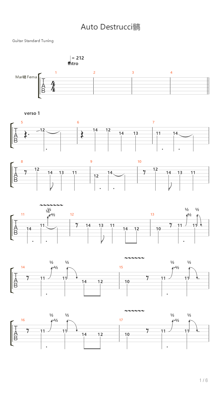 Autodestruccion吉他谱
