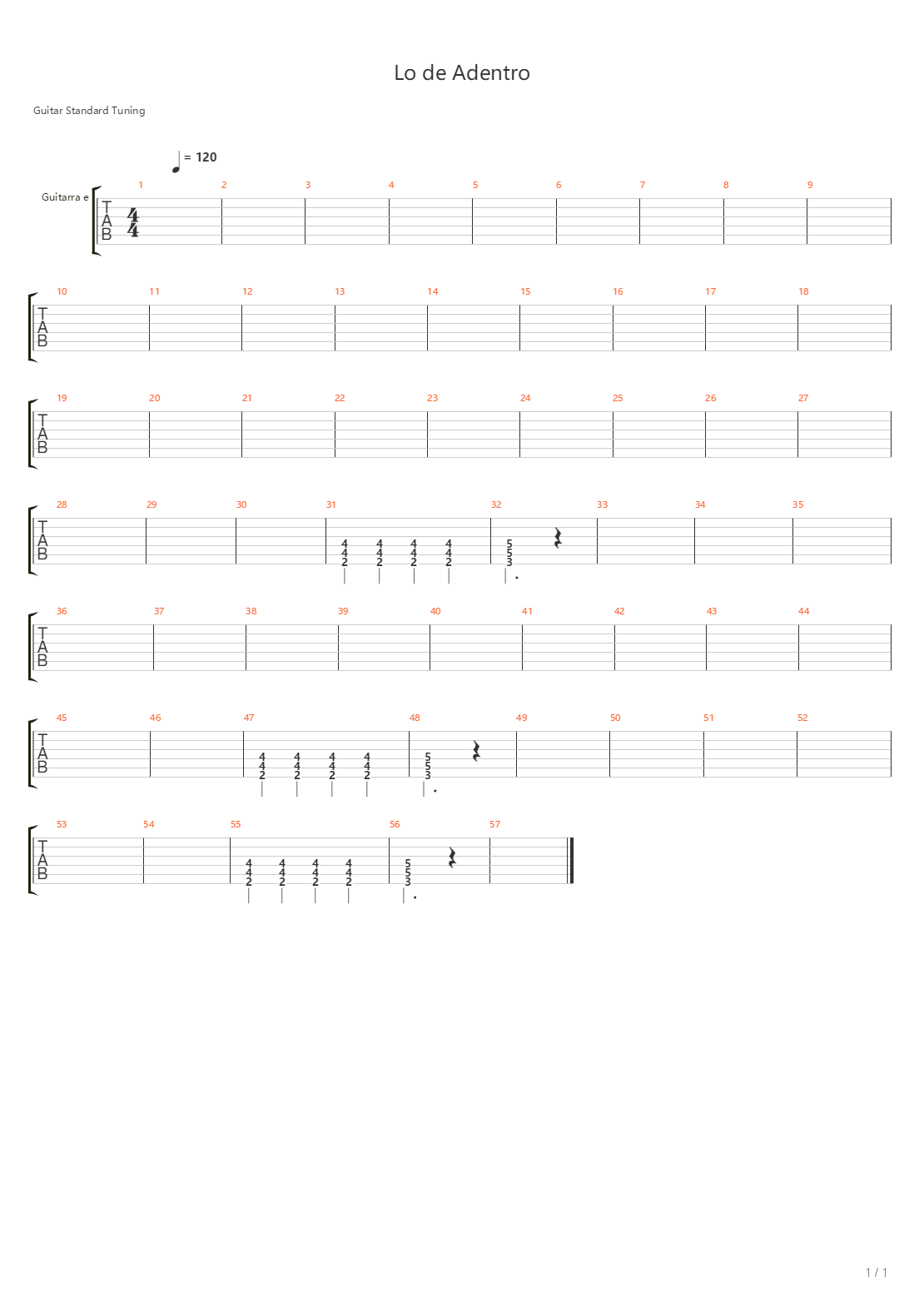 Lo De Adentro吉他谱