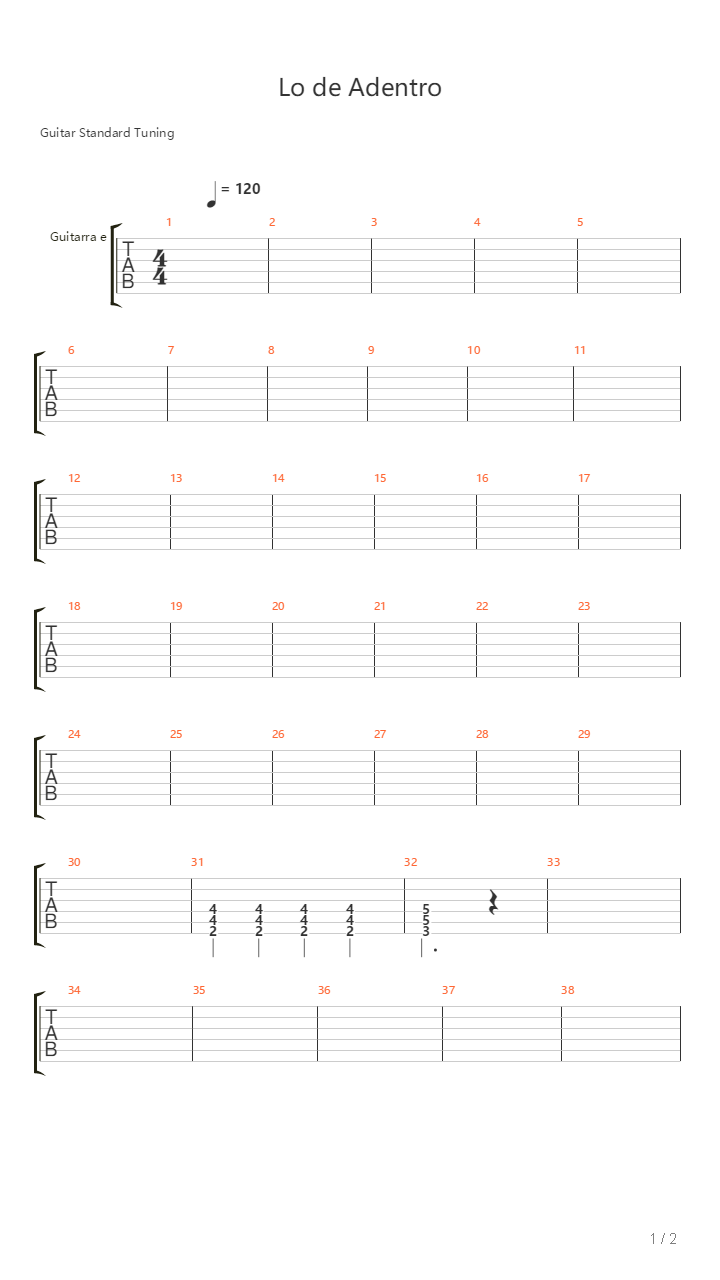 Lo De Adentro吉他谱