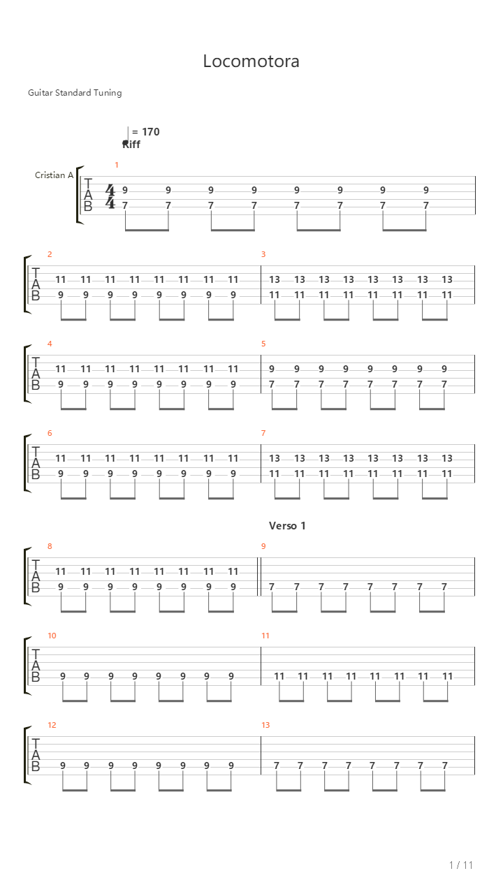 Locomotora吉他谱