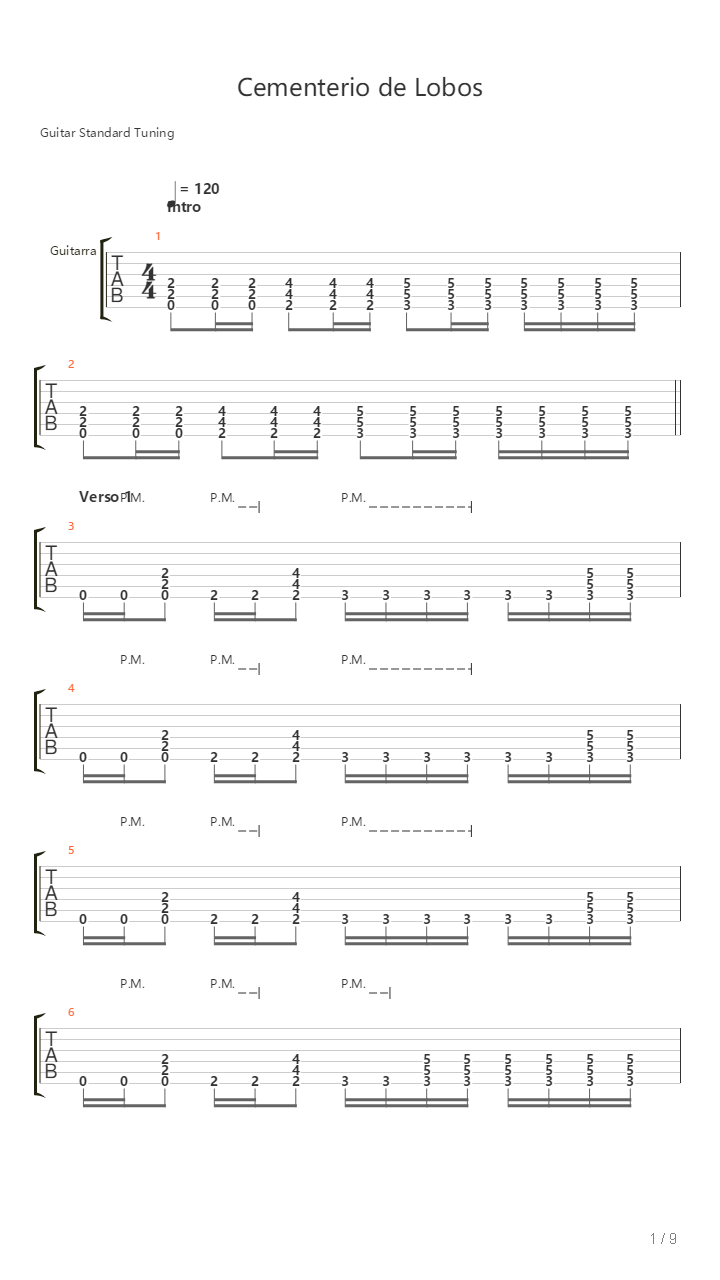 Cementerio De Lobos吉他谱