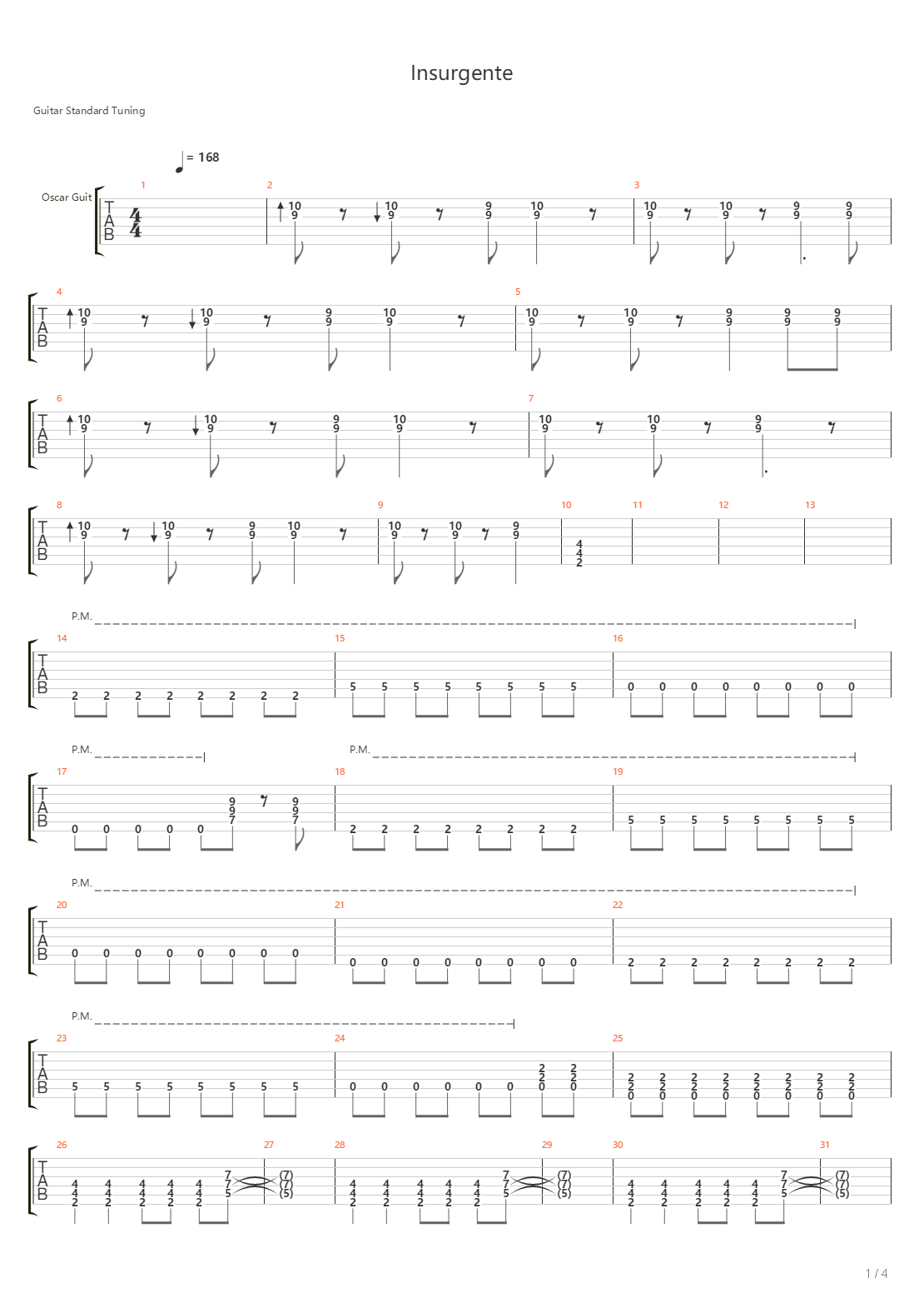 Insurgente吉他谱