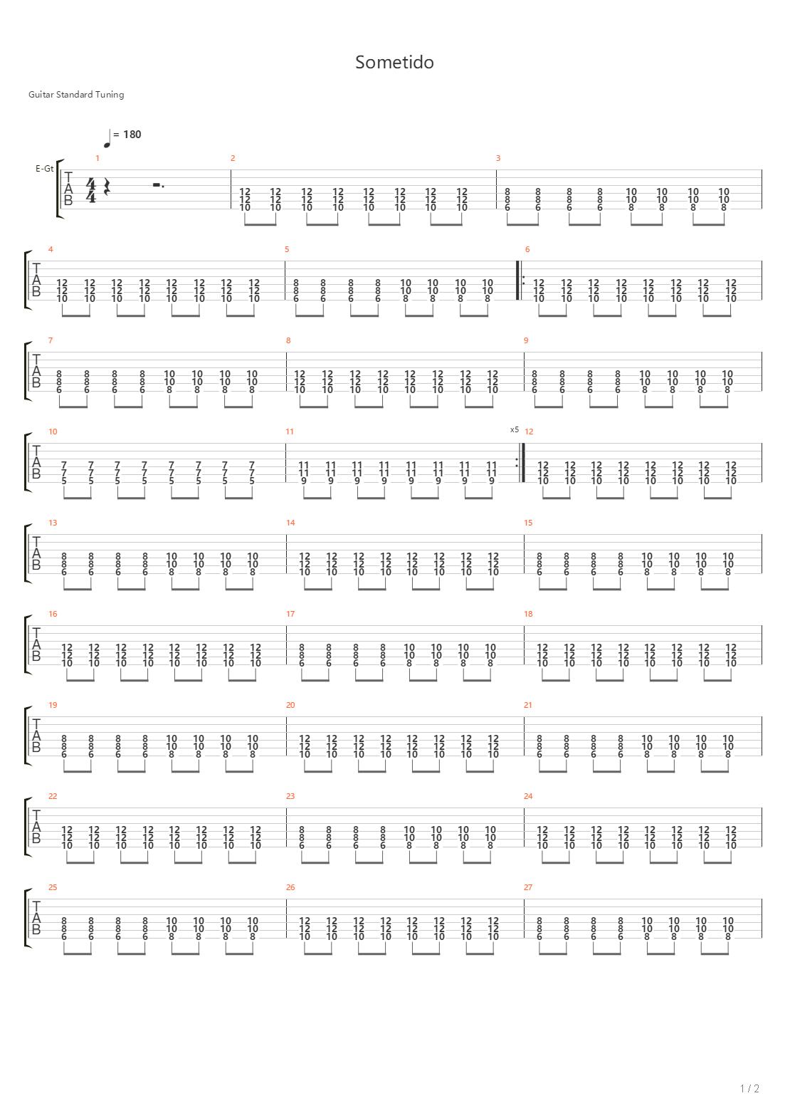 Sometido吉他谱