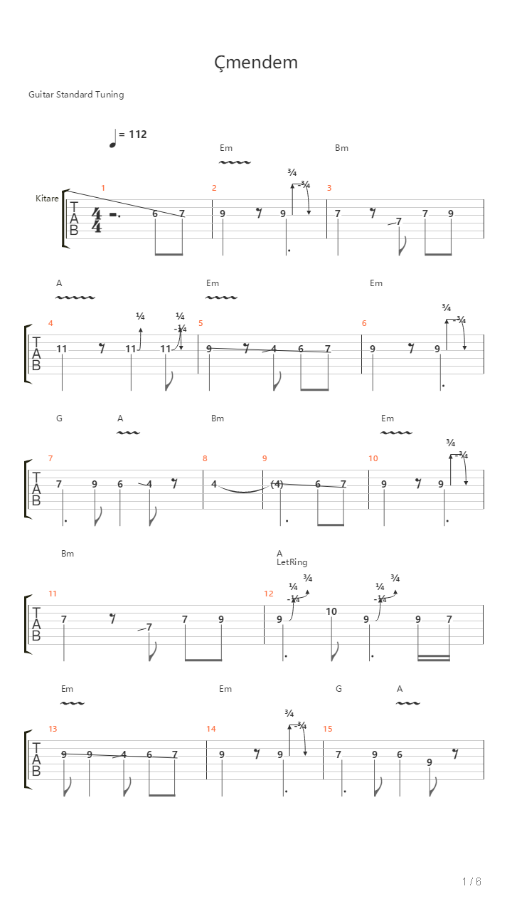 Cmendem吉他谱