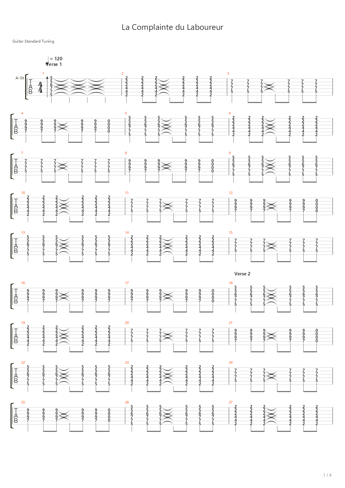 La Complainte Du Laboureur吉他谱