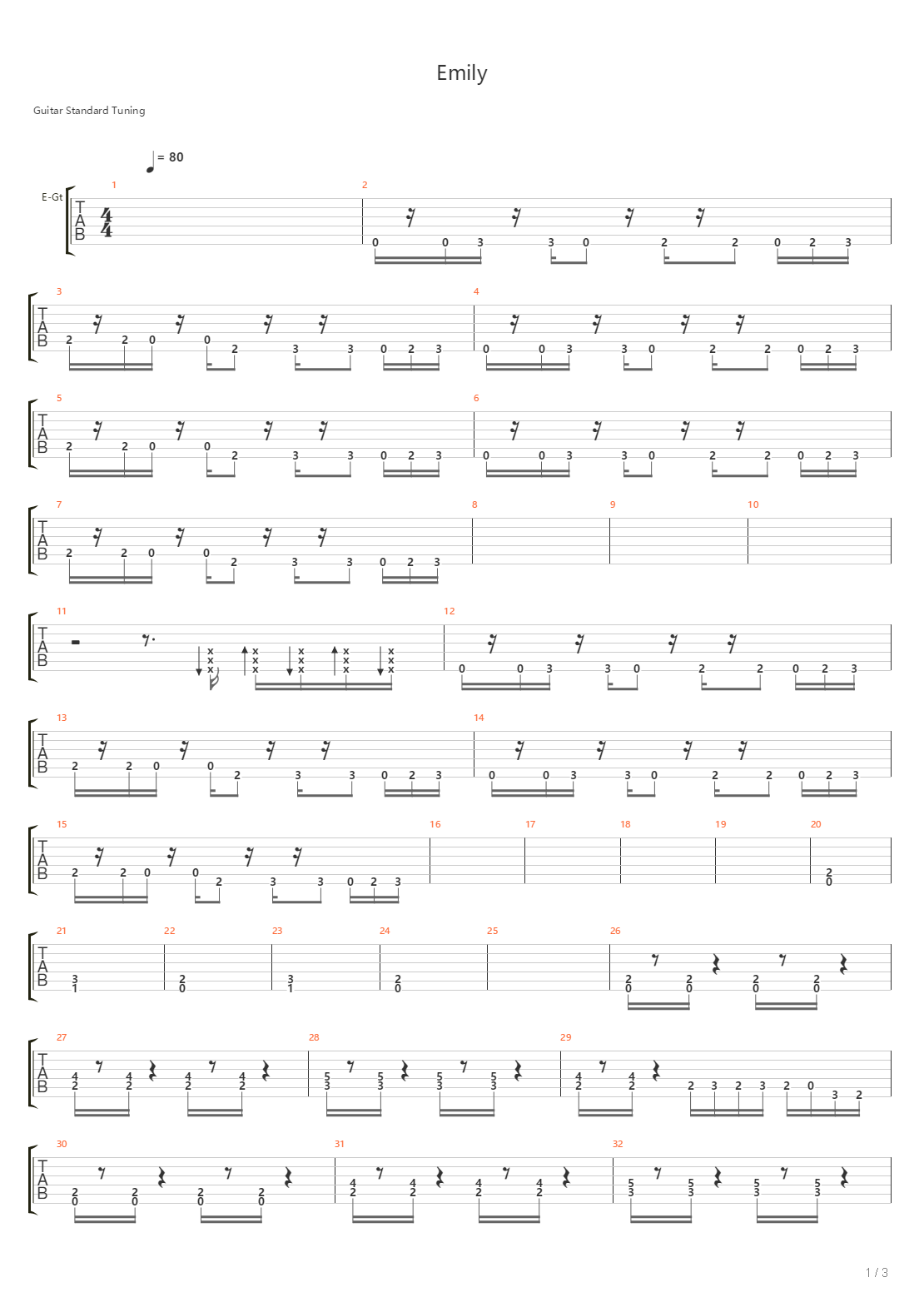 Emily吉他谱