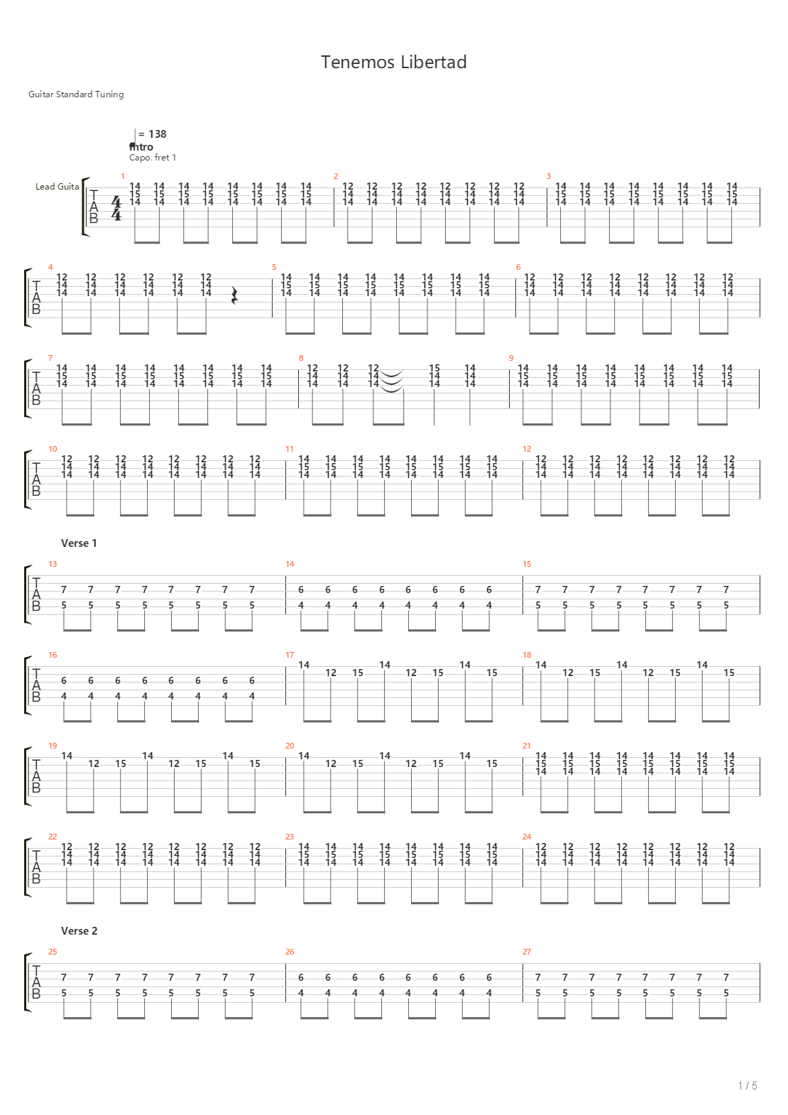 Tenemos Libertad吉他谱