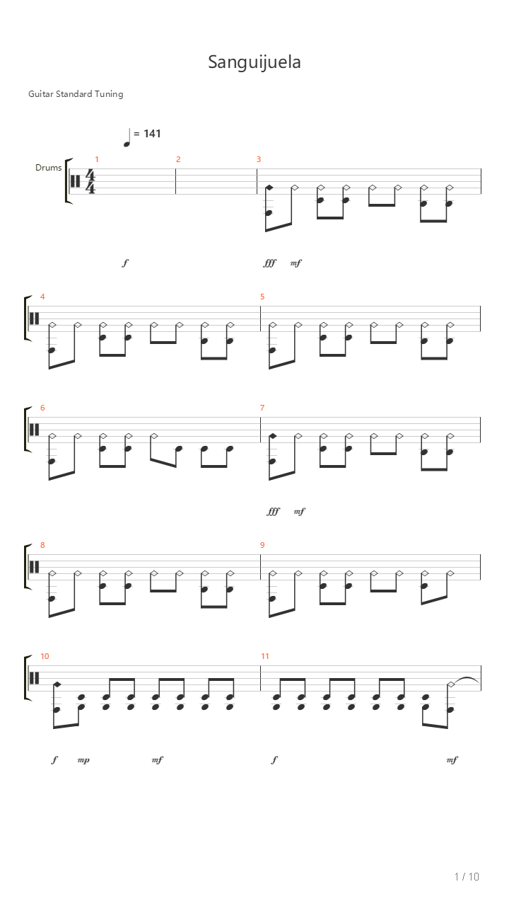 Sanguijuela吉他谱