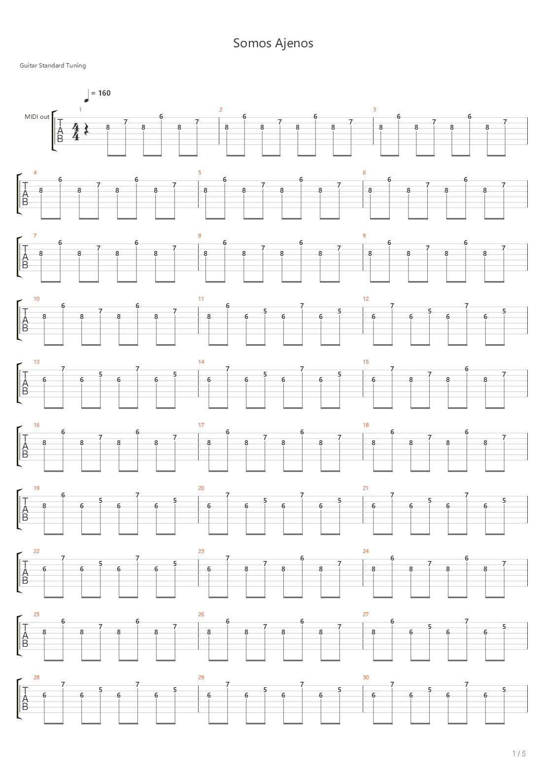 Somos Ajenos吉他谱