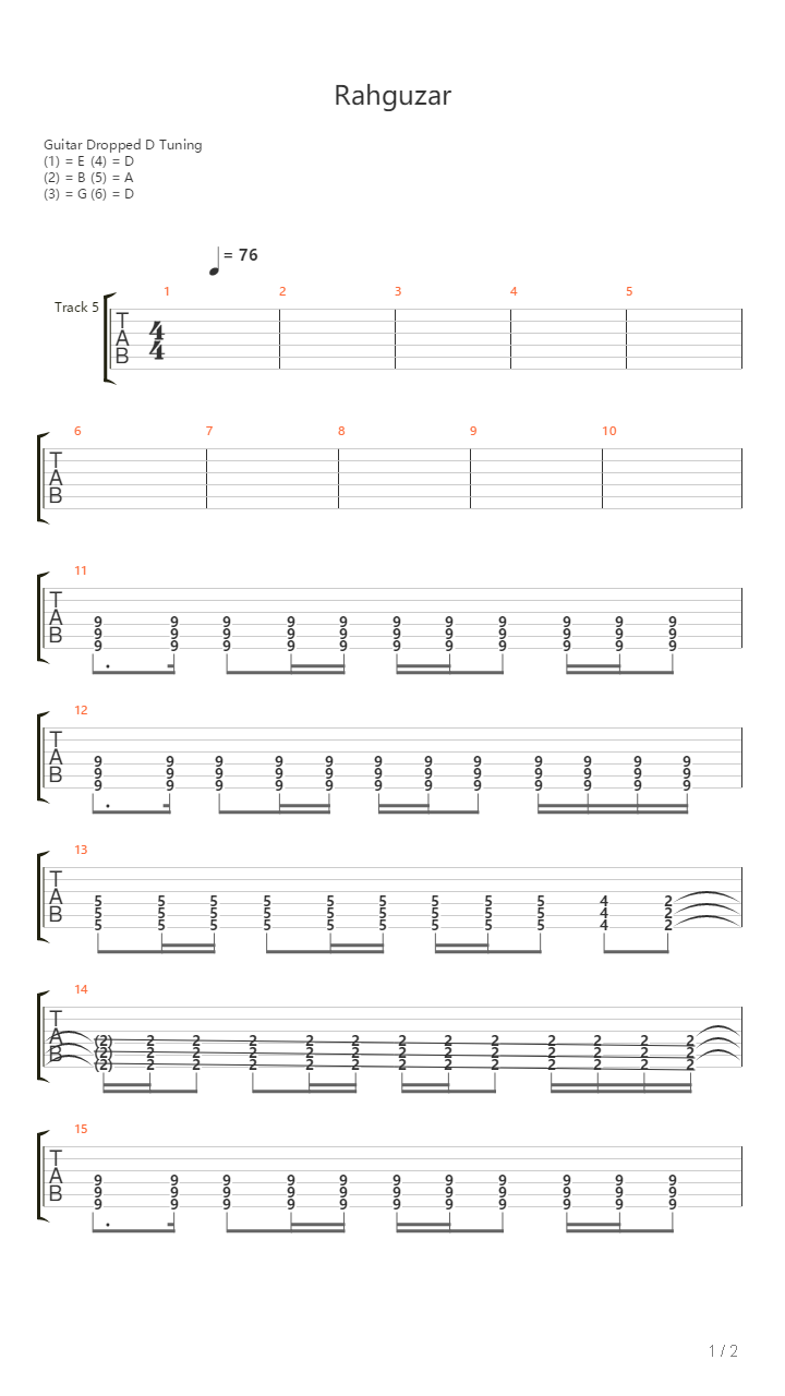 Rahguzar吉他谱