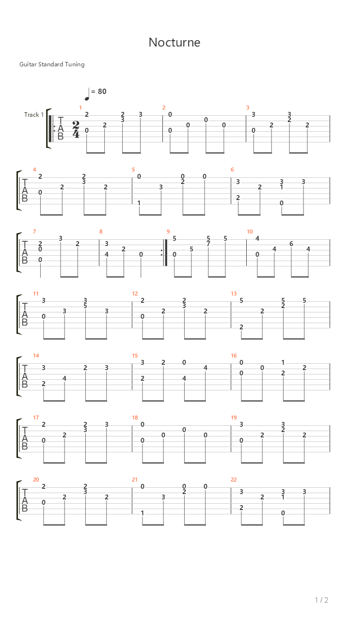 Nocturne吉他谱