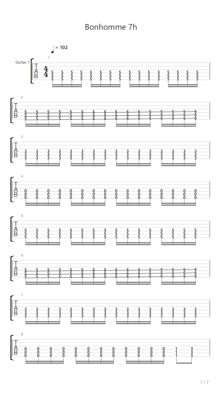 Bonhomme 7h吉他谱