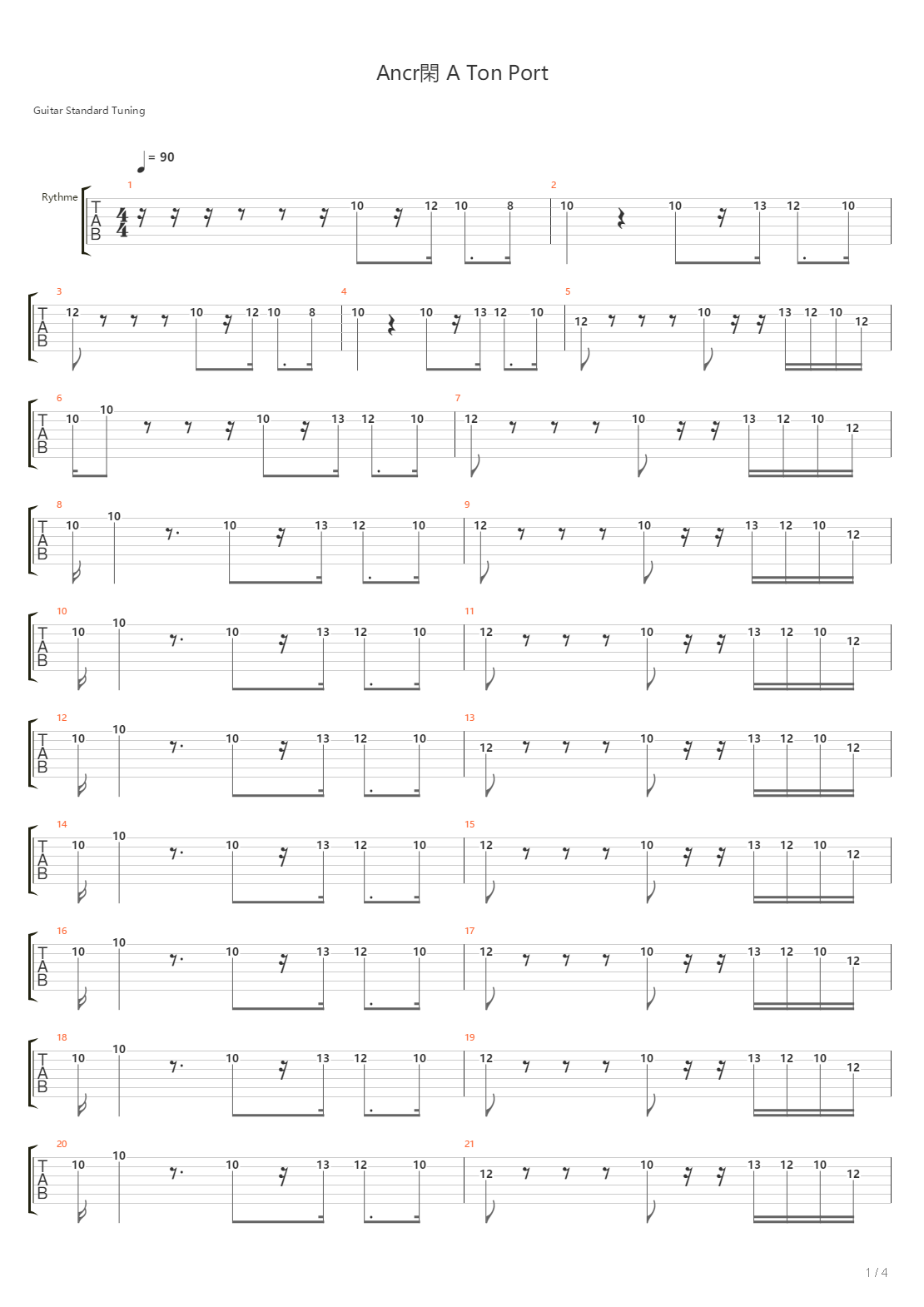 Ancre A Ton Port吉他谱