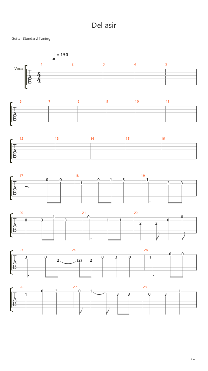 Del Asireh吉他谱