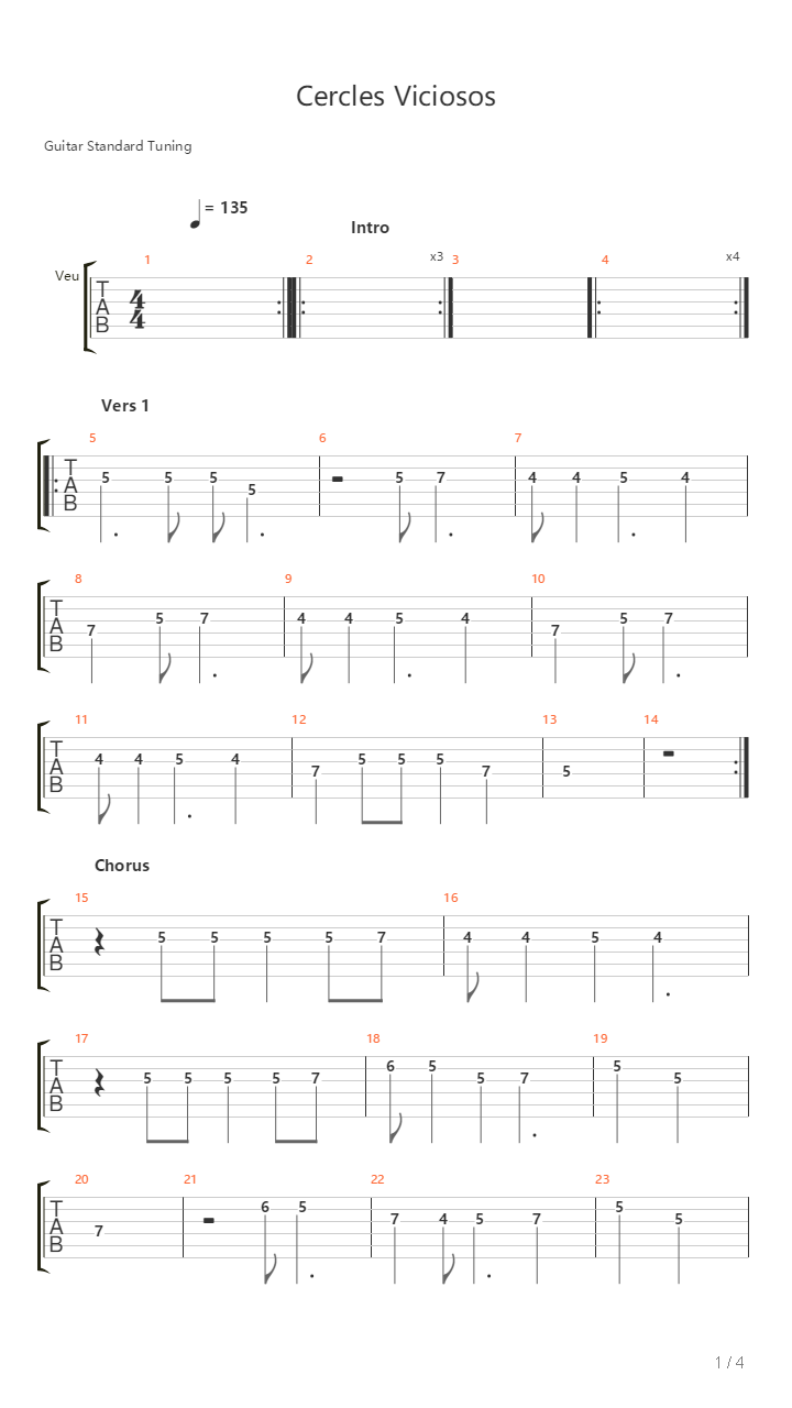 Cercles Viciosos吉他谱