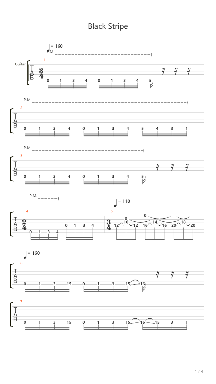 Black Stripe吉他谱