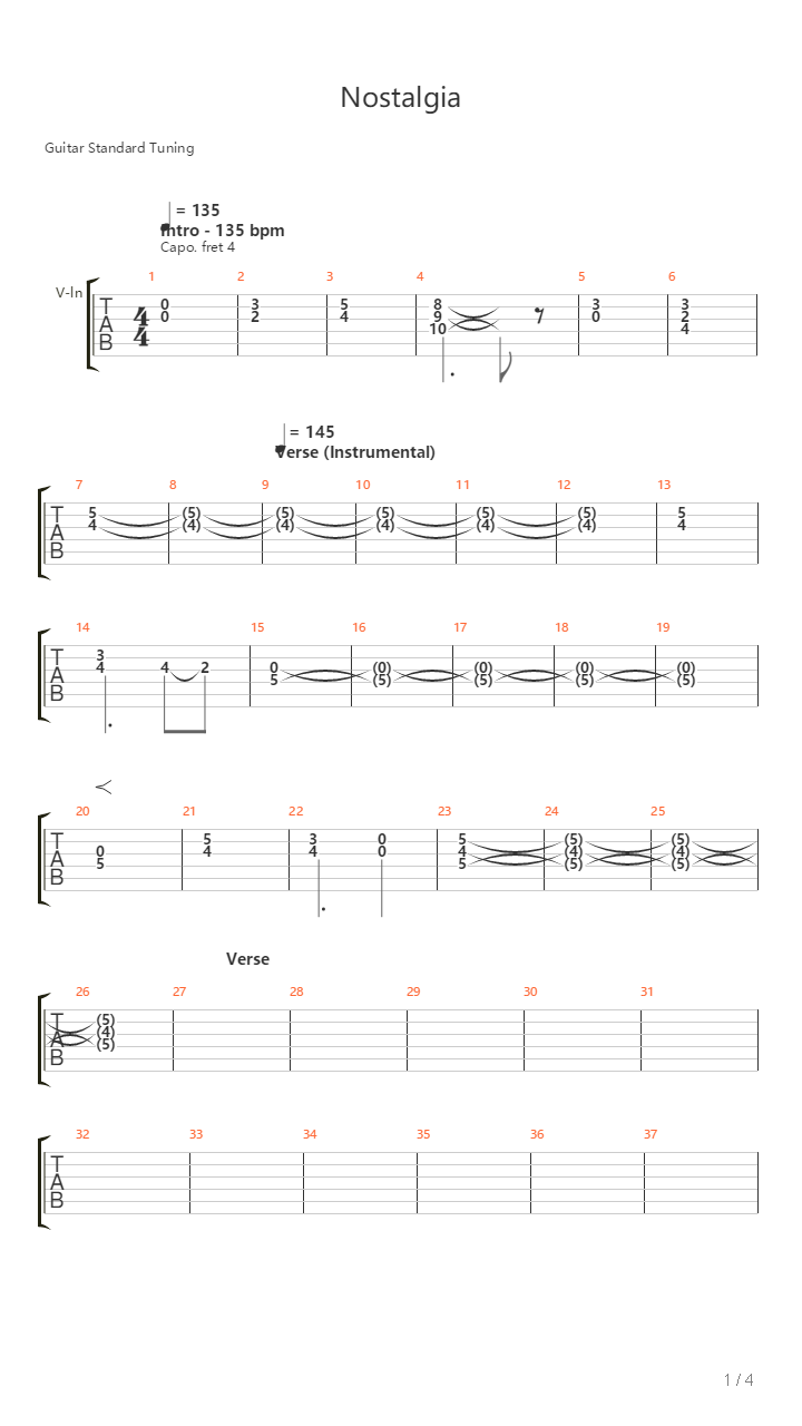 Nostalgia吉他谱