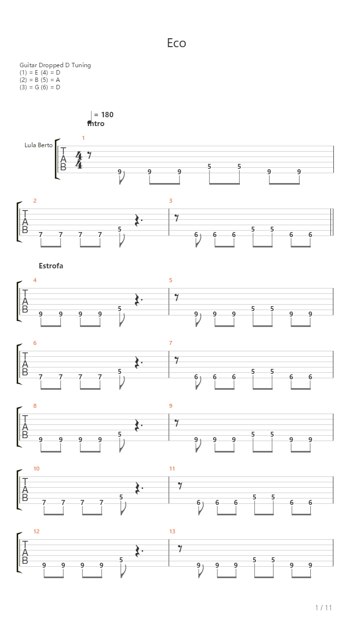Eco吉他谱