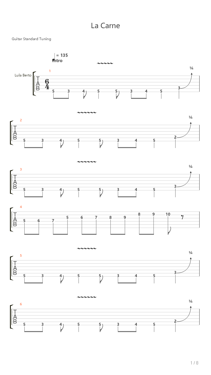 La Carne吉他谱