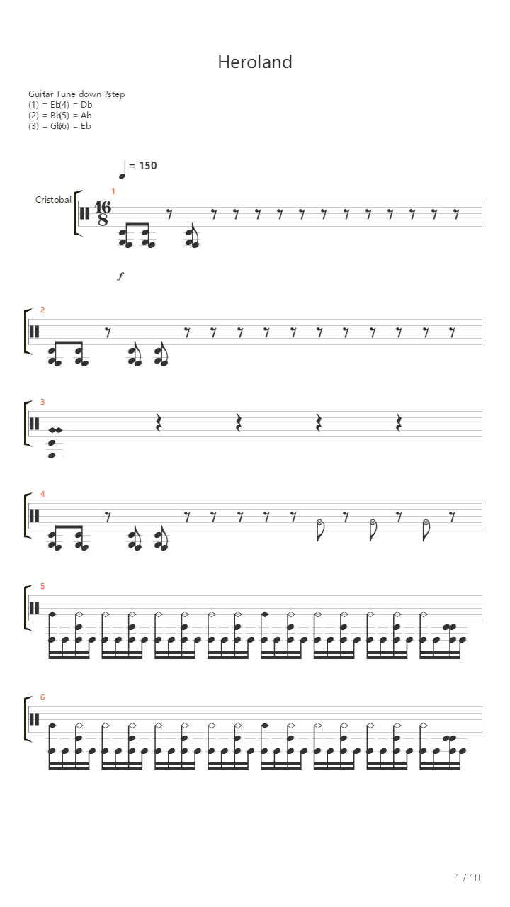 Heroland吉他谱