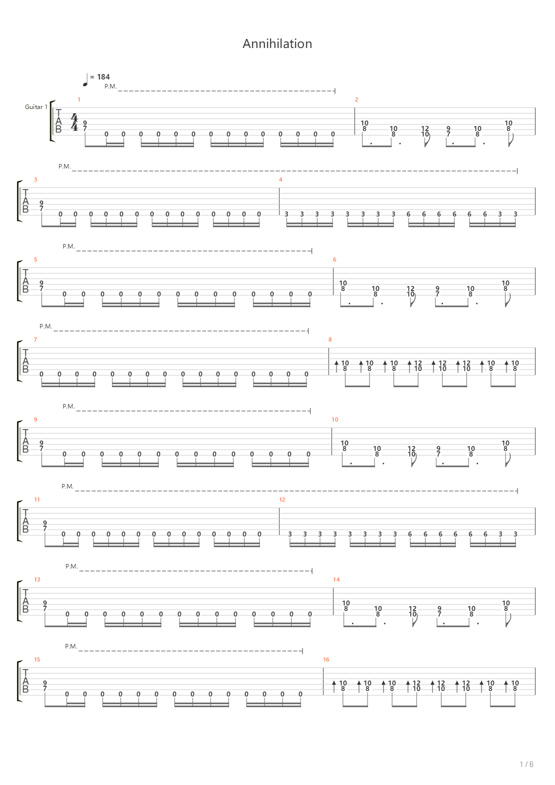 Annihilation吉他谱