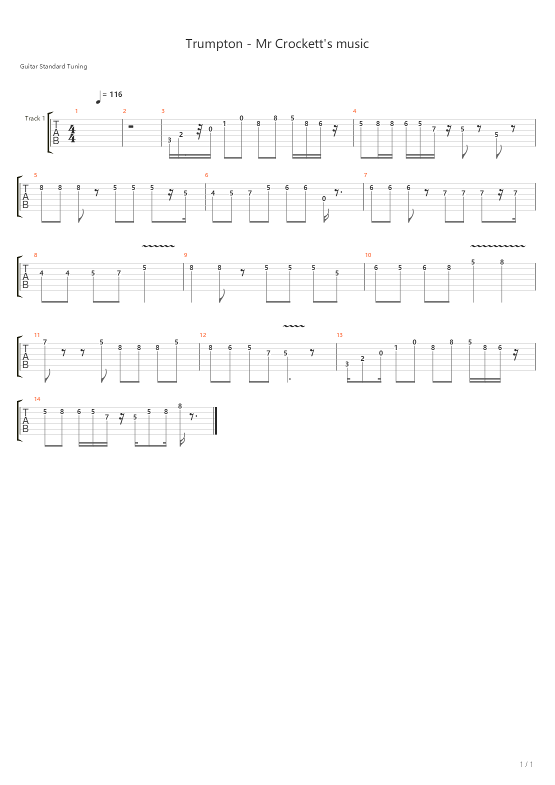 Trumpton - Mr Crocketts Music吉他谱