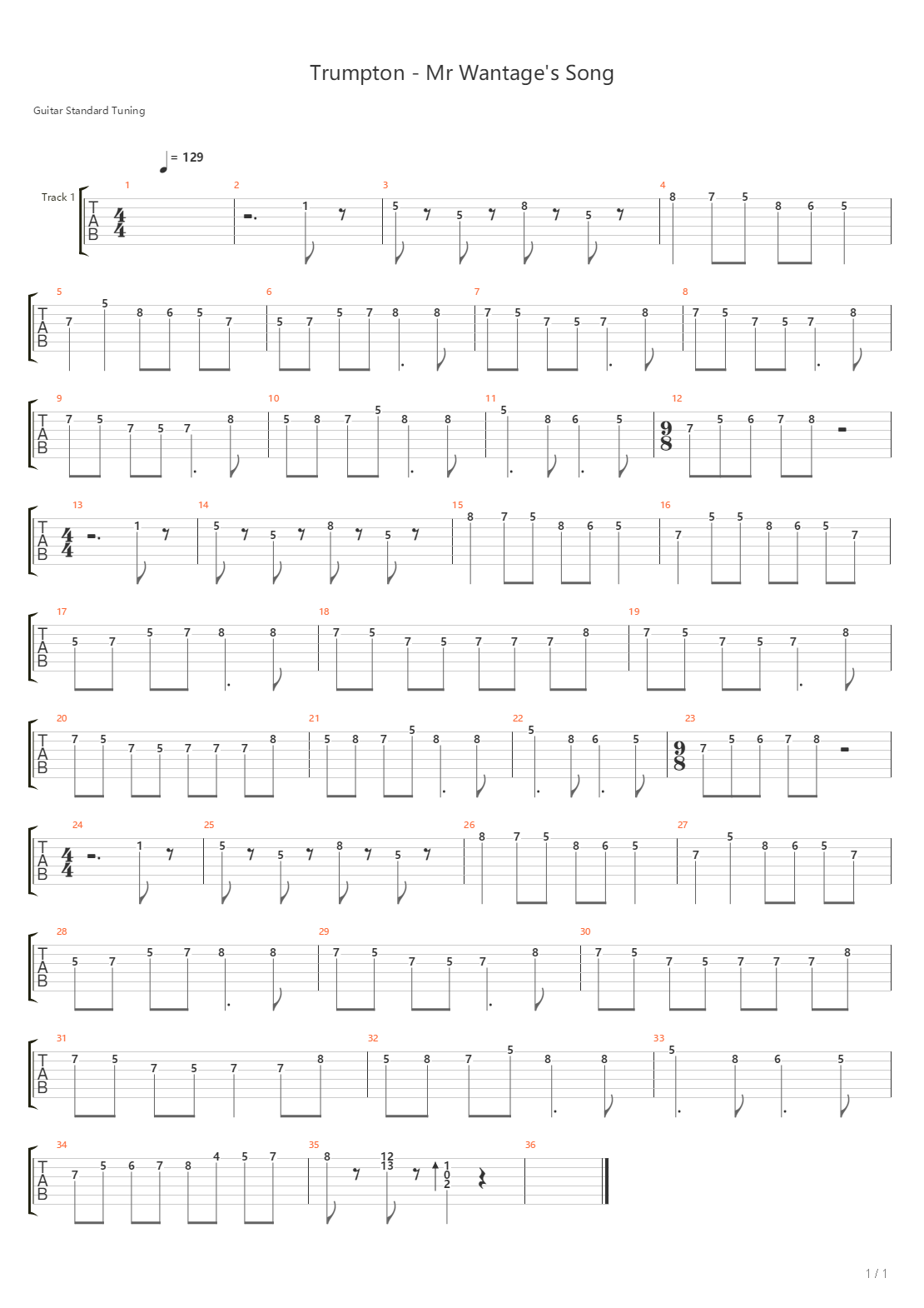 Trumpton - Mr Wantages Song吉他谱