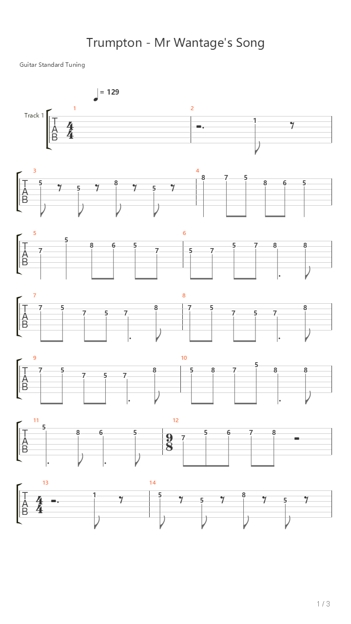 Trumpton - Mr Wantages Song吉他谱