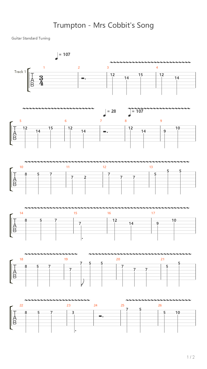 Trumpton - Mrs Cobbits Song吉他谱